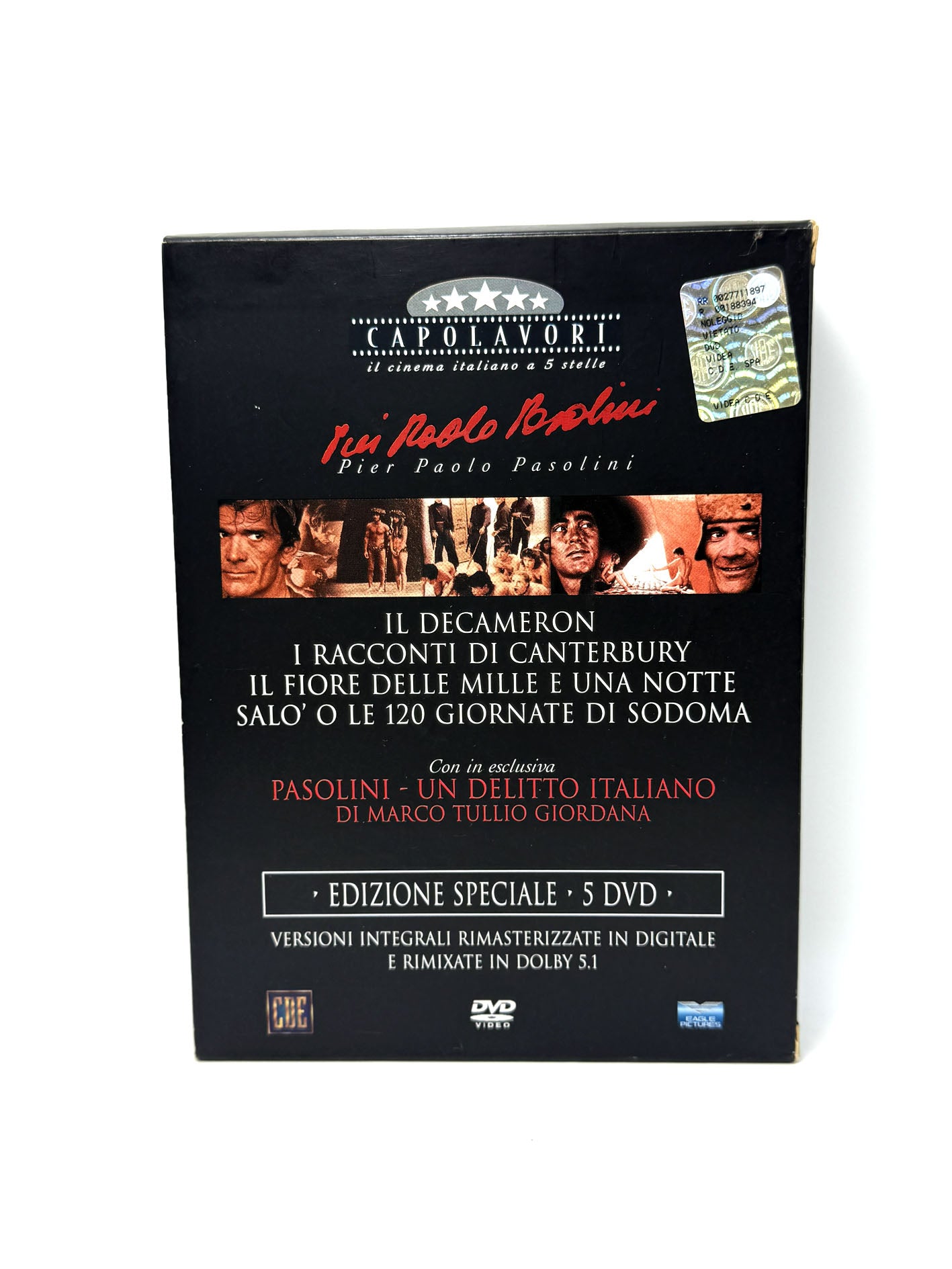 Pier Paolo Pasolini I Capolavori Box 5 DVD Film Movie Edizione speciale con Esclusiva