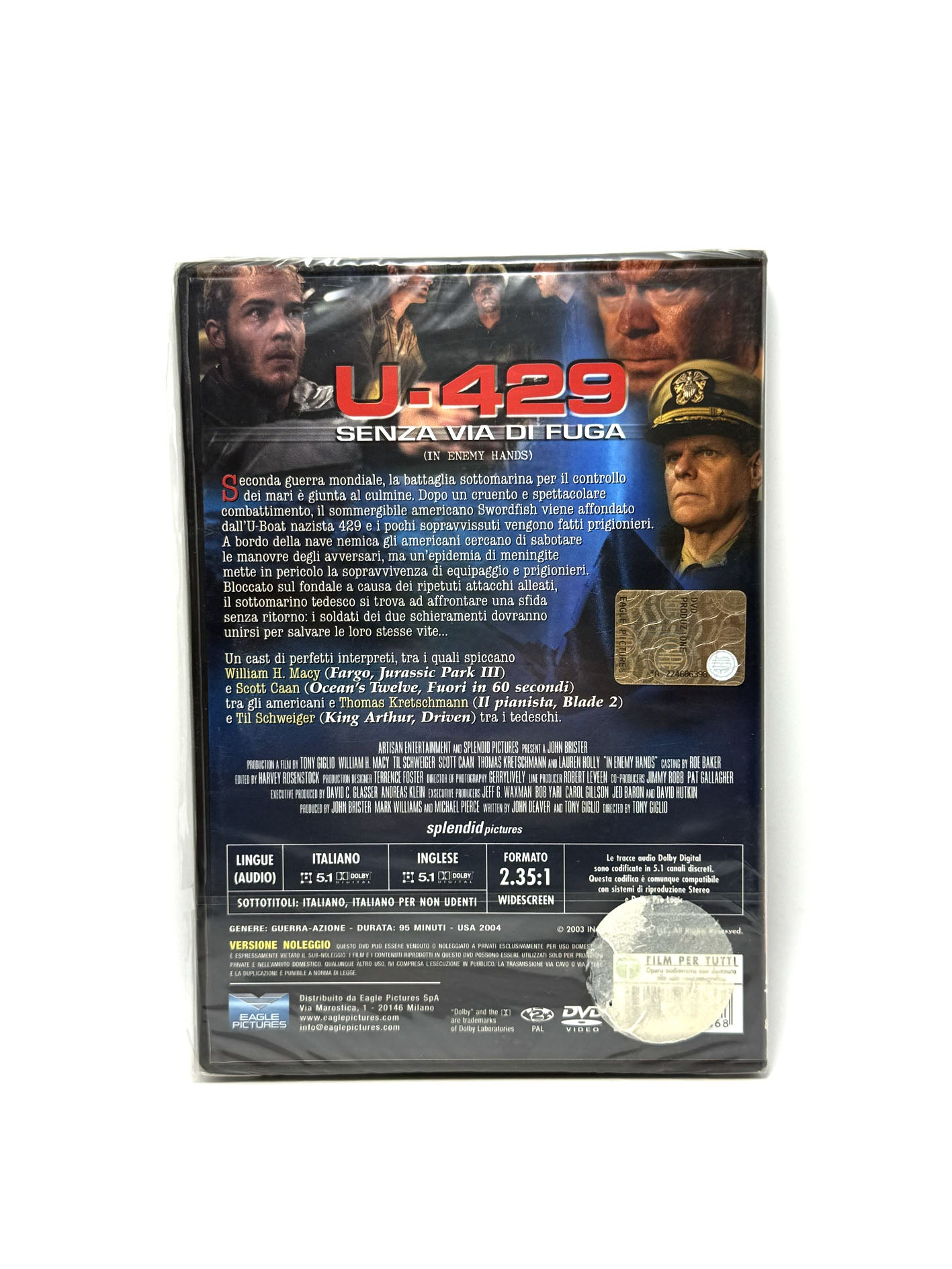 U-429 Senza via di fuga DVD Film Movie Azione Guerra Fuori catalogo