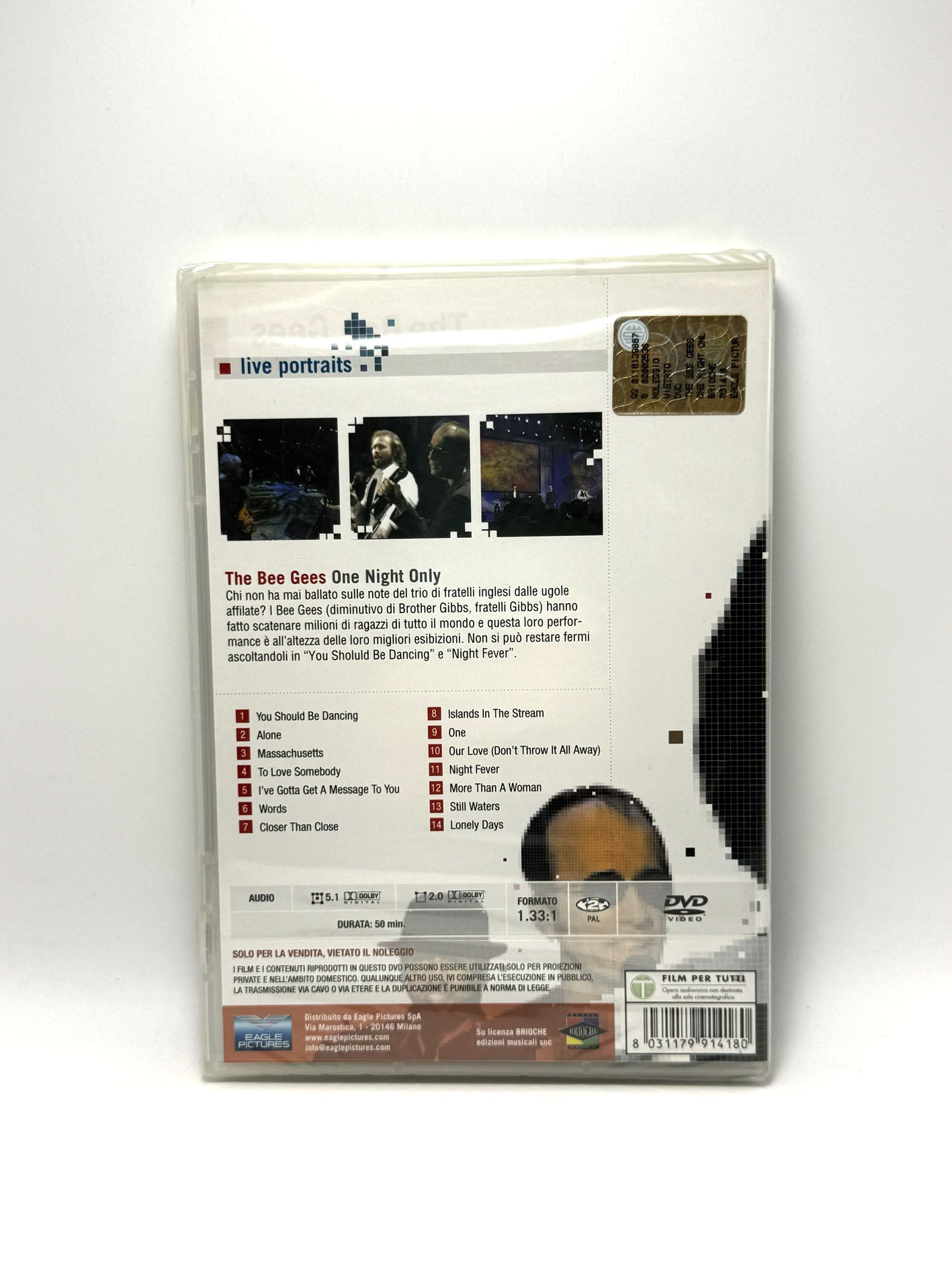 The Bee Gees one night only DVD 14 tracce Film Movie Live Portraits