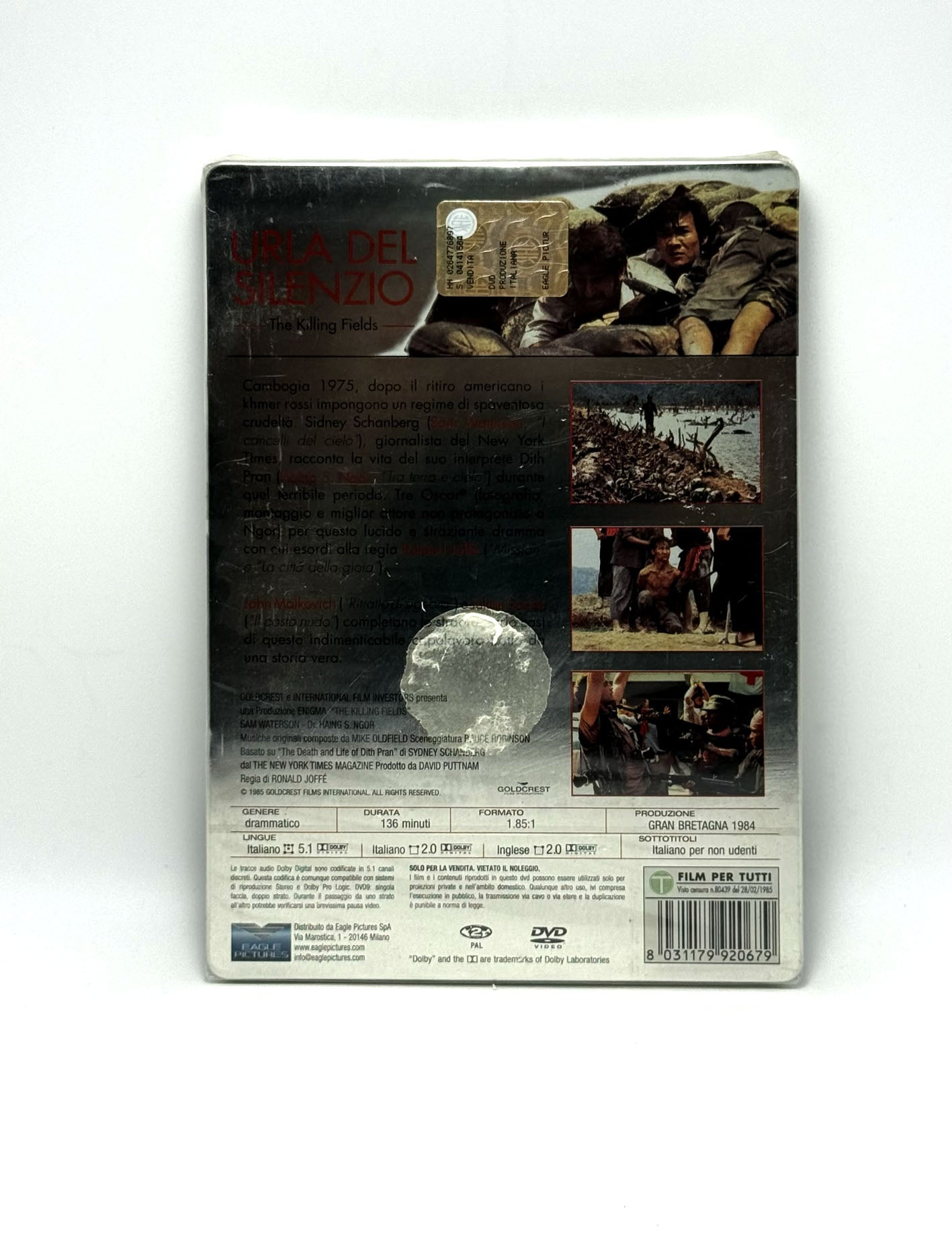 Urla del silenzio The Killing Fields DVD Film Movie John Malkovich Metal Box Special Edition