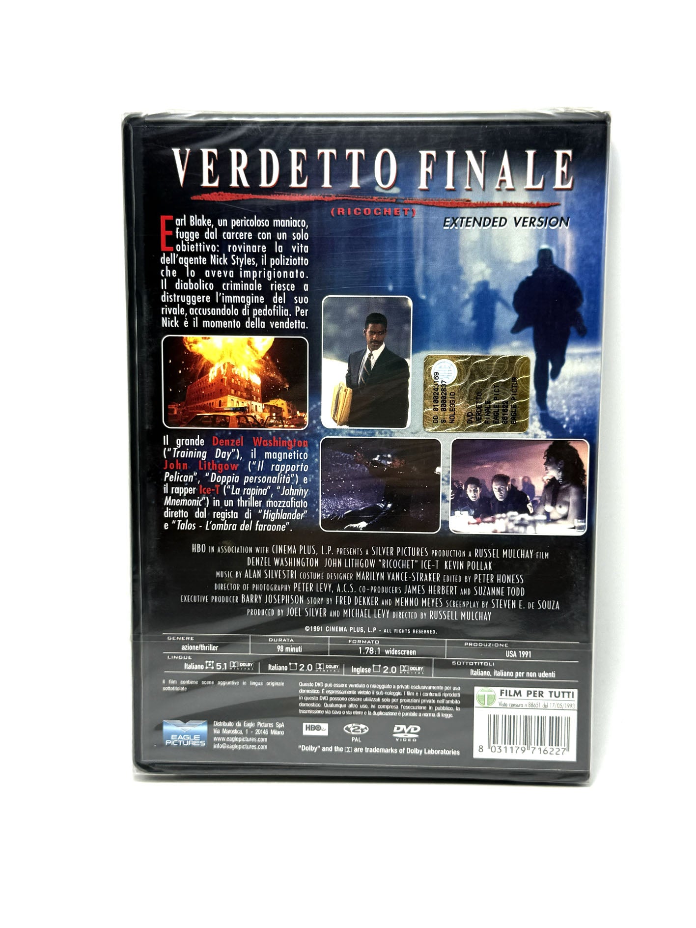 Verdetto finale DVD Film Movie azione thriller Denzel Washington