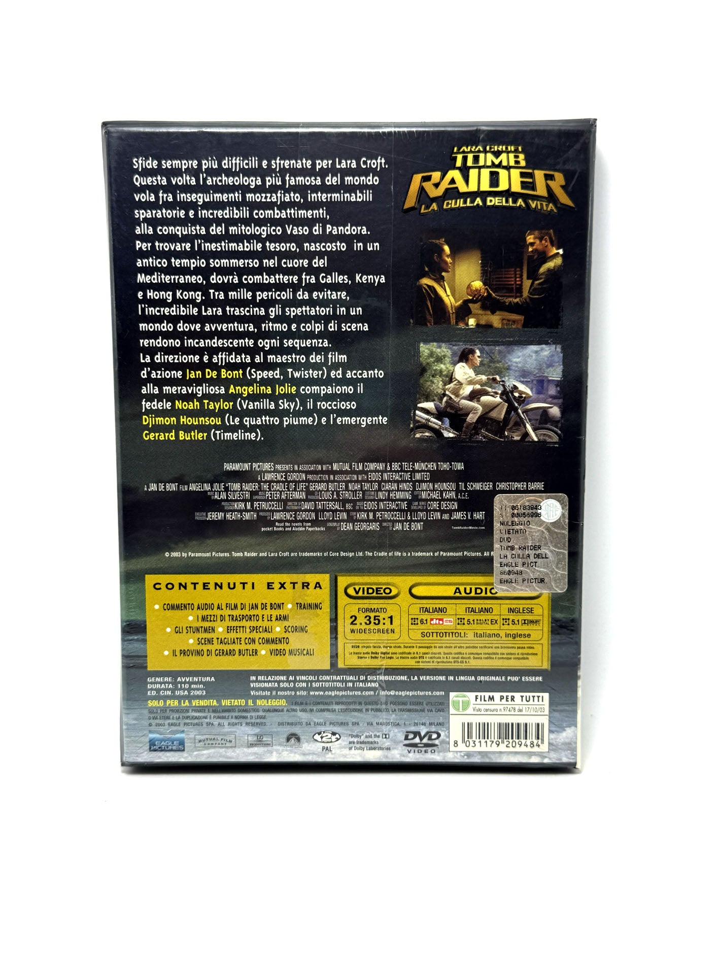 Tomb Raider: la culla della vita 2 DVD Film Movie Angelina Jolie Lara Croft