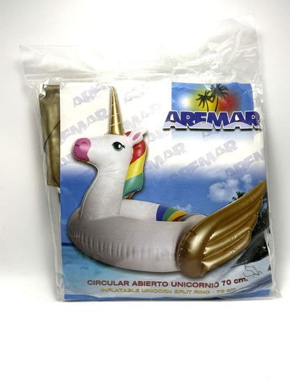 Galleggiante gonfiabile unicorno con ali ciambella Aremar salvagente swim ring 70 cm