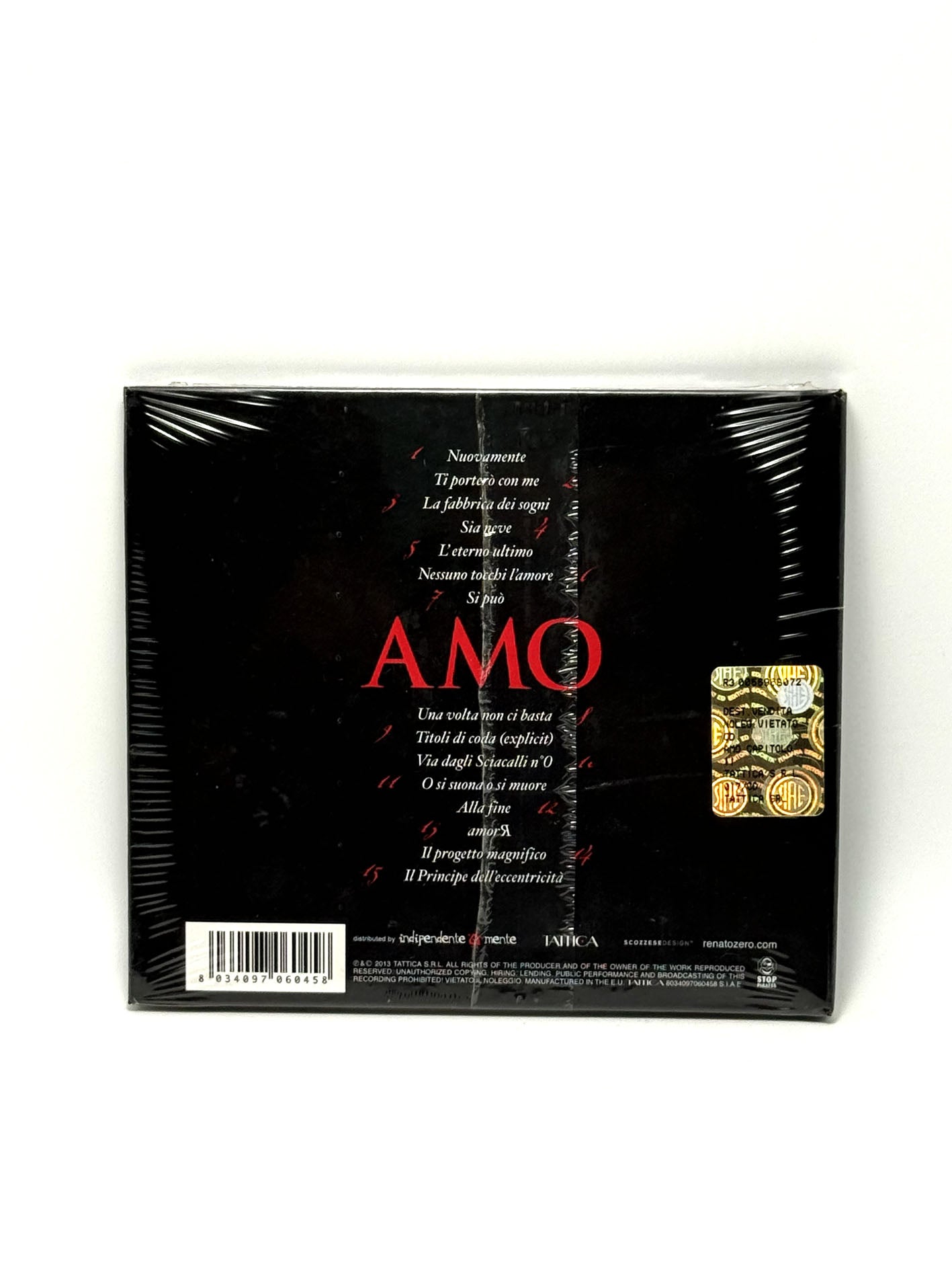 Renato Zero Amo Capitolo II CD Digibook 2013