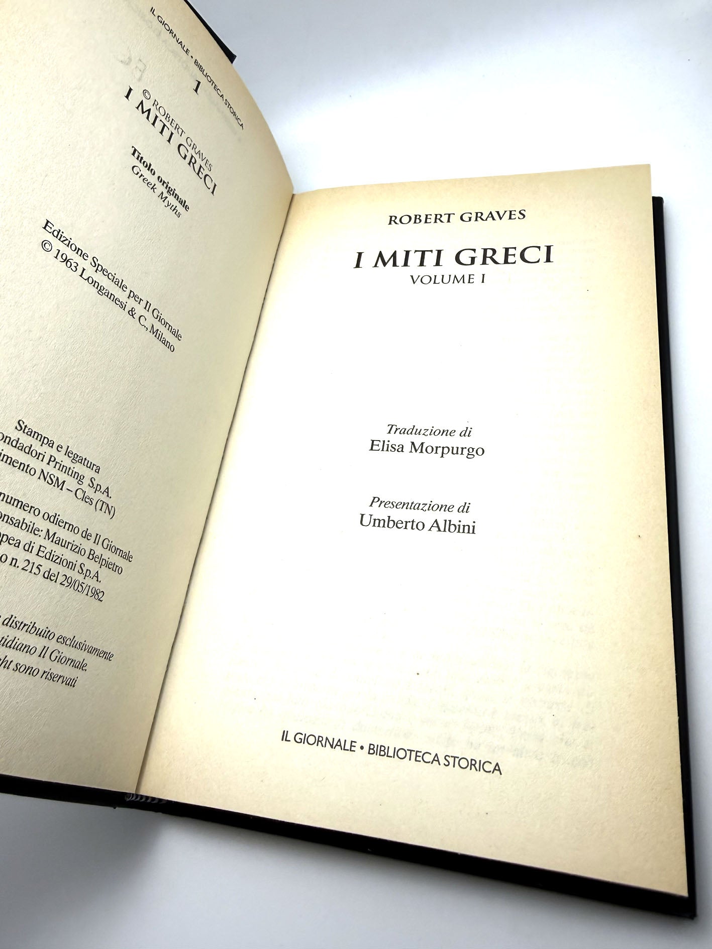 I miti greci Dei ed eroi in Omero, volume 1 Libro usato Robert Graves Il Giornale