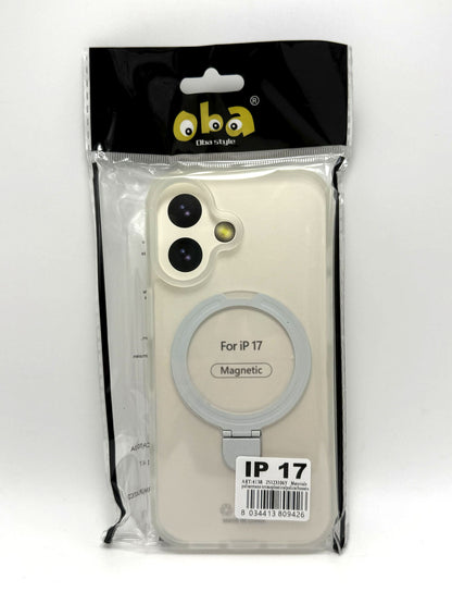Cover rigida magnetica semitrasparente con supporto integrato Iphone 17 smartphone
