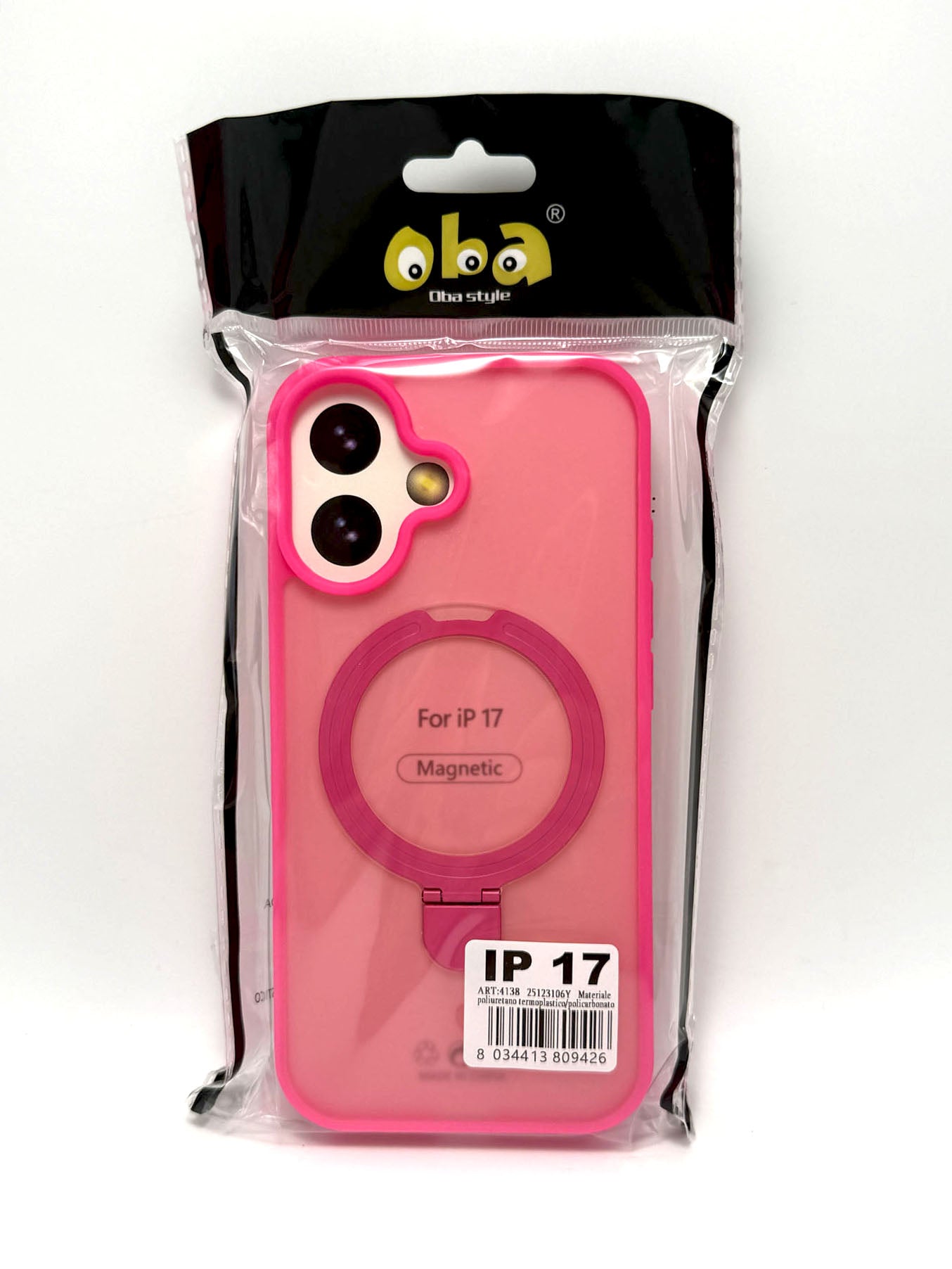 Cover rigida magnetica semitrasparente con supporto integrato Iphone 17 smartphone