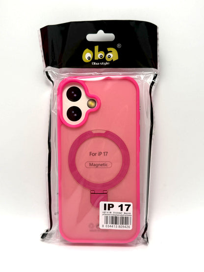 Cover rigida magnetica semitrasparente con supporto integrato Iphone 17 smartphone