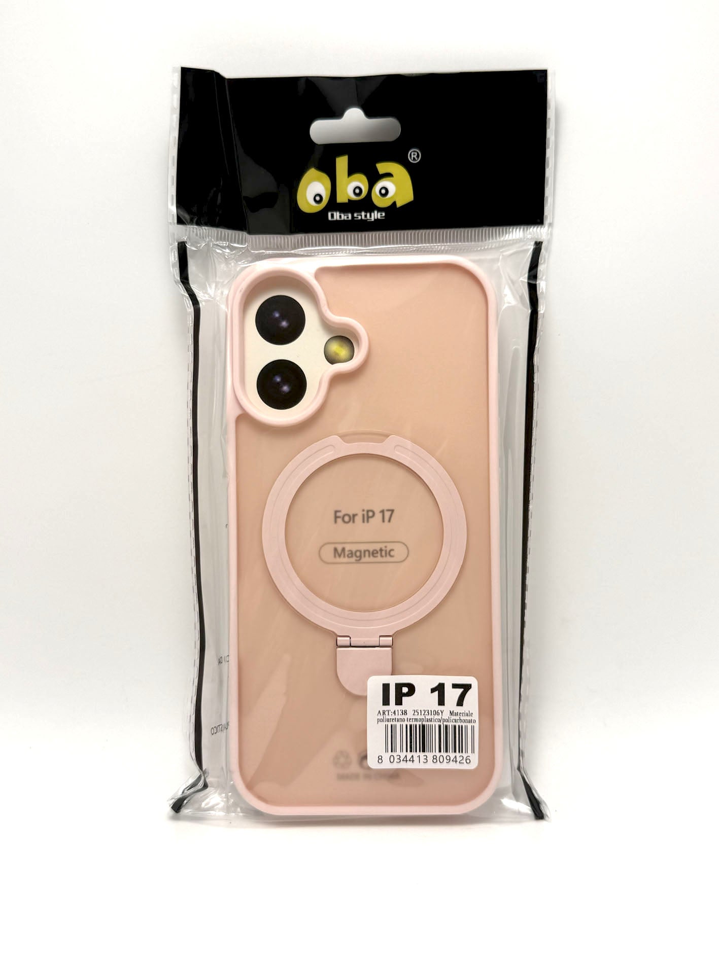 Cover rigida magnetica semitrasparente con supporto integrato Iphone 17 smartphone