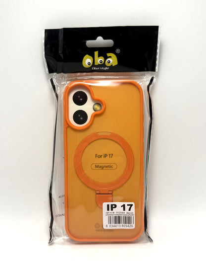 Cover rigida magnetica semitrasparente con supporto integrato Iphone 17 smartphone