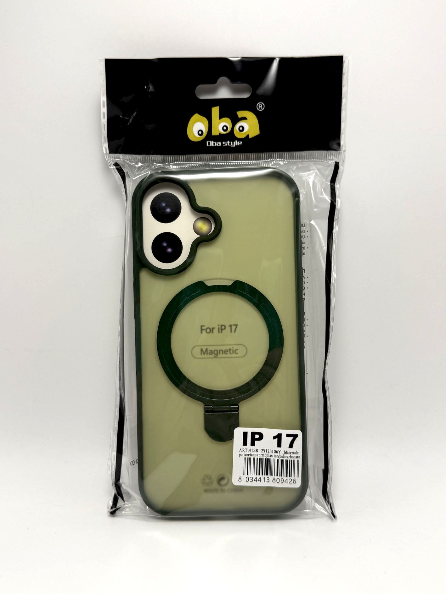 Cover rigida magnetica semitrasparente con supporto integrato Iphone 17 smartphone