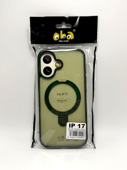 Cover rigida magnetica semitrasparente con supporto integrato Iphone 17 smartphone