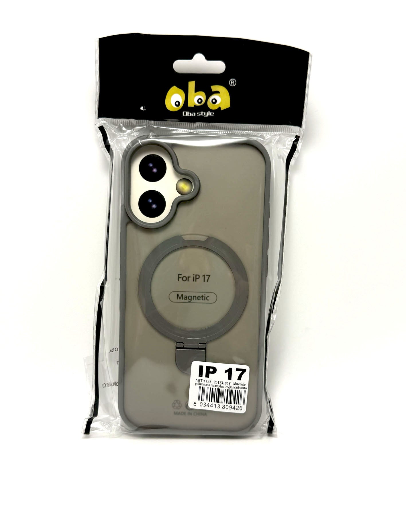 Cover rigida magnetica semitrasparente con supporto integrato Iphone 17 smartphone