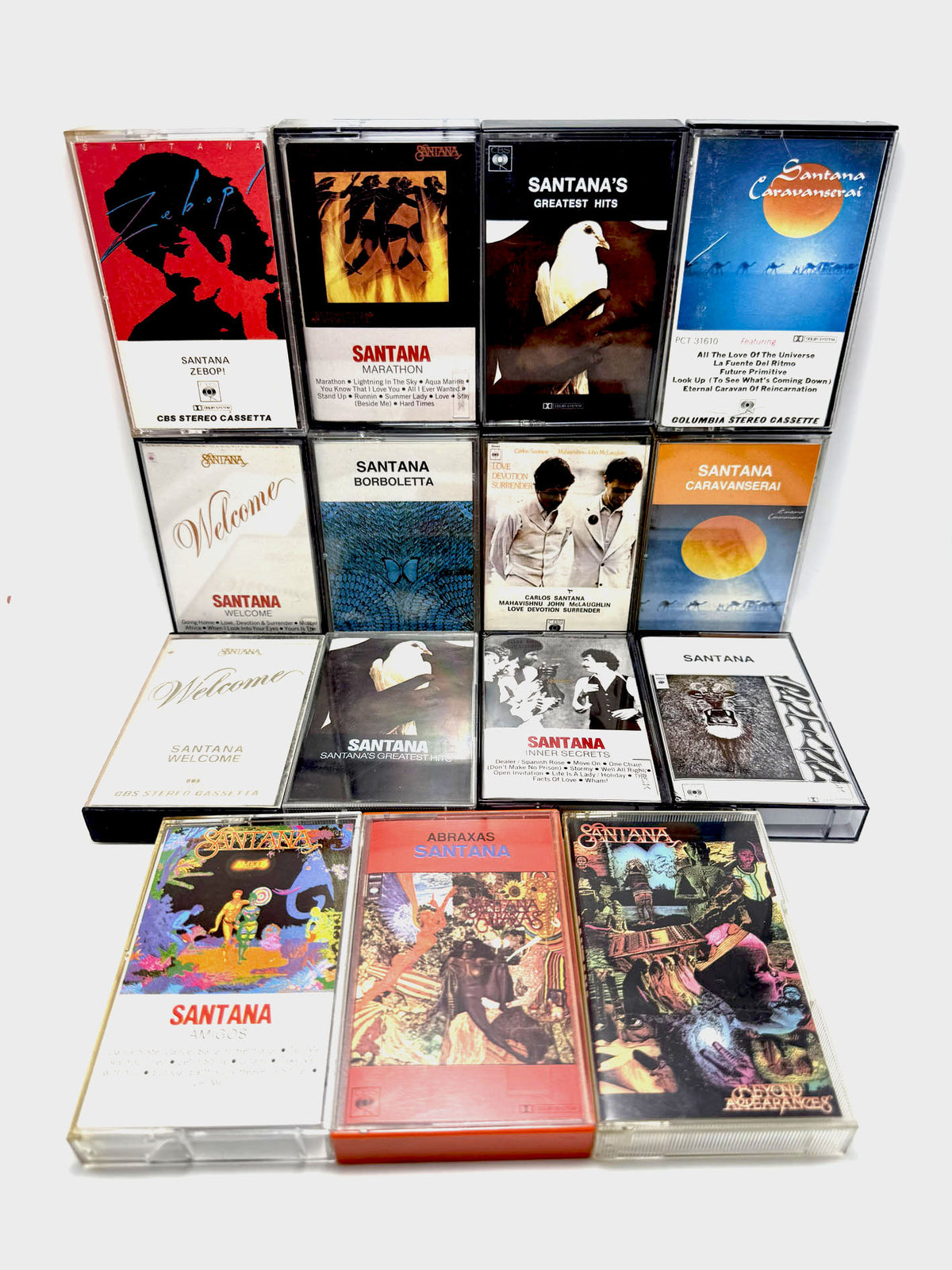 Lotto 15 cassette Carlos Santana audio tape mc musicassette