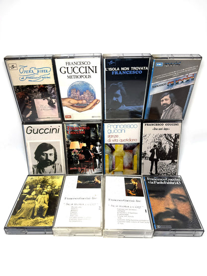 Lotto 12 cassette Francesco Guccini audio tape mc musicassette rare
