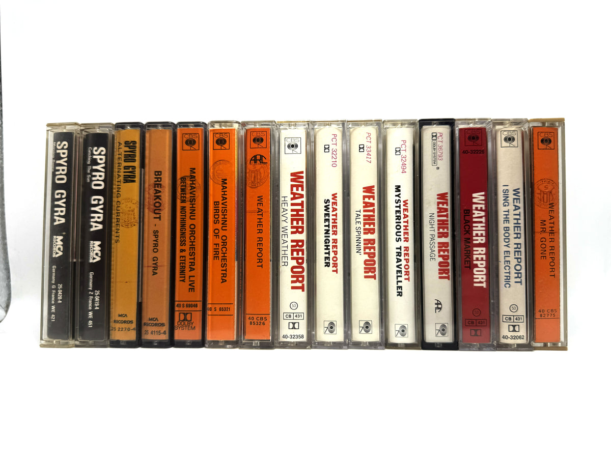 Lotto 15 cassette Fusion Jazz Rock Spyro Gyra | Weather Report | Mahavishnu Orchestra | cassette audio tape mc musicassette rare