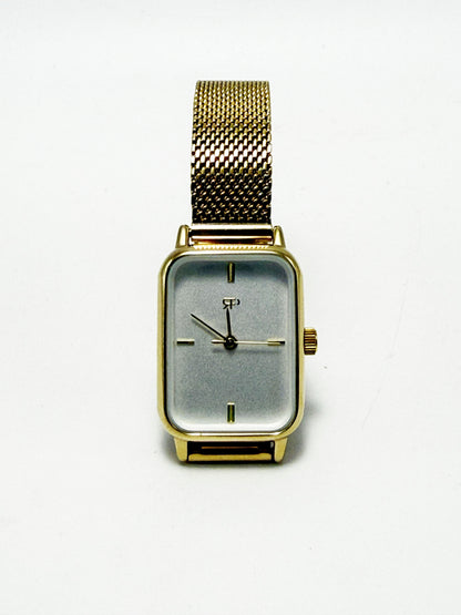 Orologio Parfois rettangolare acciaio color oro braccialetto in maglia donna