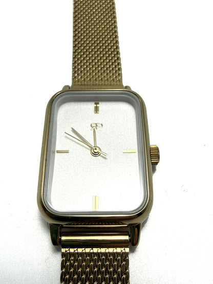 Orologio Parfois rettangolare acciaio color oro braccialetto in maglia donna