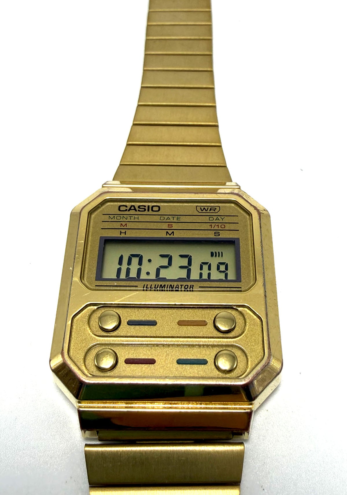 Casio orologio Unisex vintage bracciale in acciaio PVD oro A100WEG-9AEF