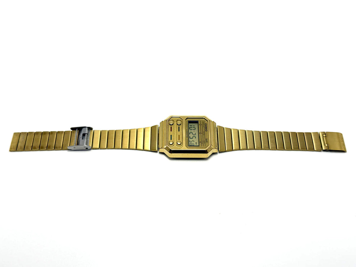 Casio orologio Unisex vintage bracciale in acciaio PVD oro A100WEG-9AEF
