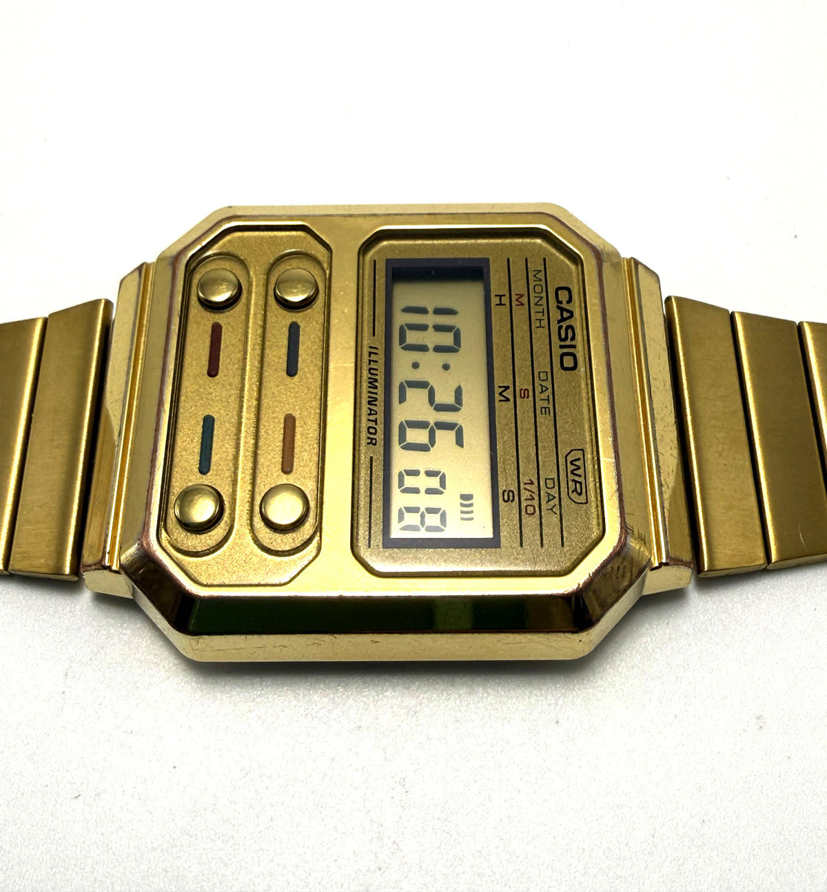 Casio orologio Unisex vintage bracciale in acciaio PVD oro A100WEG-9AEF