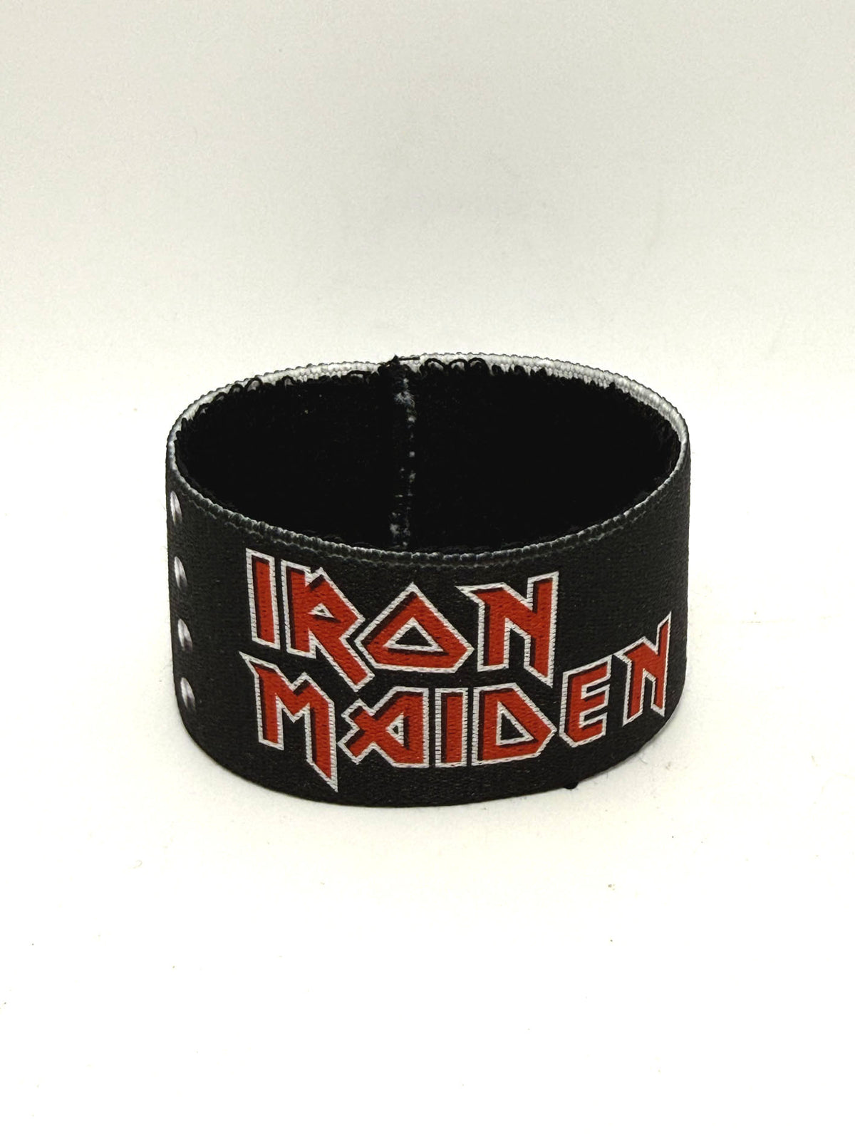 Iron Maiden Polsiera Polsino Bracciale Rock Elastico Tessuto con stampa logo