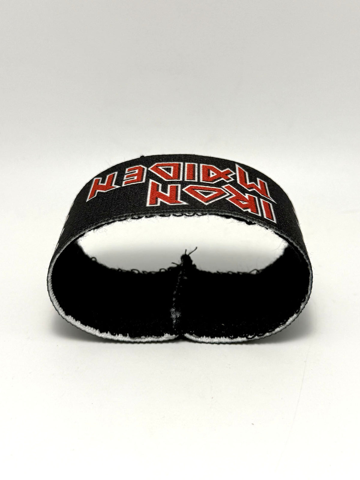 Iron Maiden Polsiera Polsino Bracciale Rock Elastico Tessuto con stampa logo