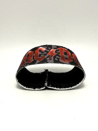 AC/DC Polsiera Polsino Bracciale Rock Elastico Tessuto con stampa logo