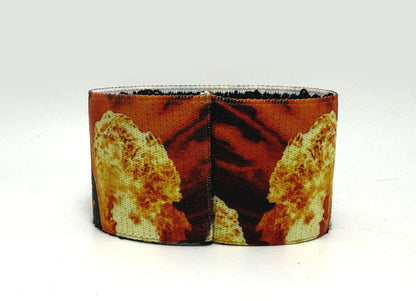 Kiss Polsiera Polsino Bracciale Rock Elastico Tessuto con stampa logo