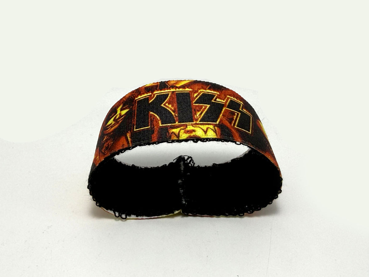 Kiss Polsiera Polsino Bracciale Rock Elastico Tessuto con stampa logo