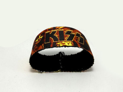 Kiss Polsiera Polsino Bracciale Rock Elastico Tessuto con stampa logo