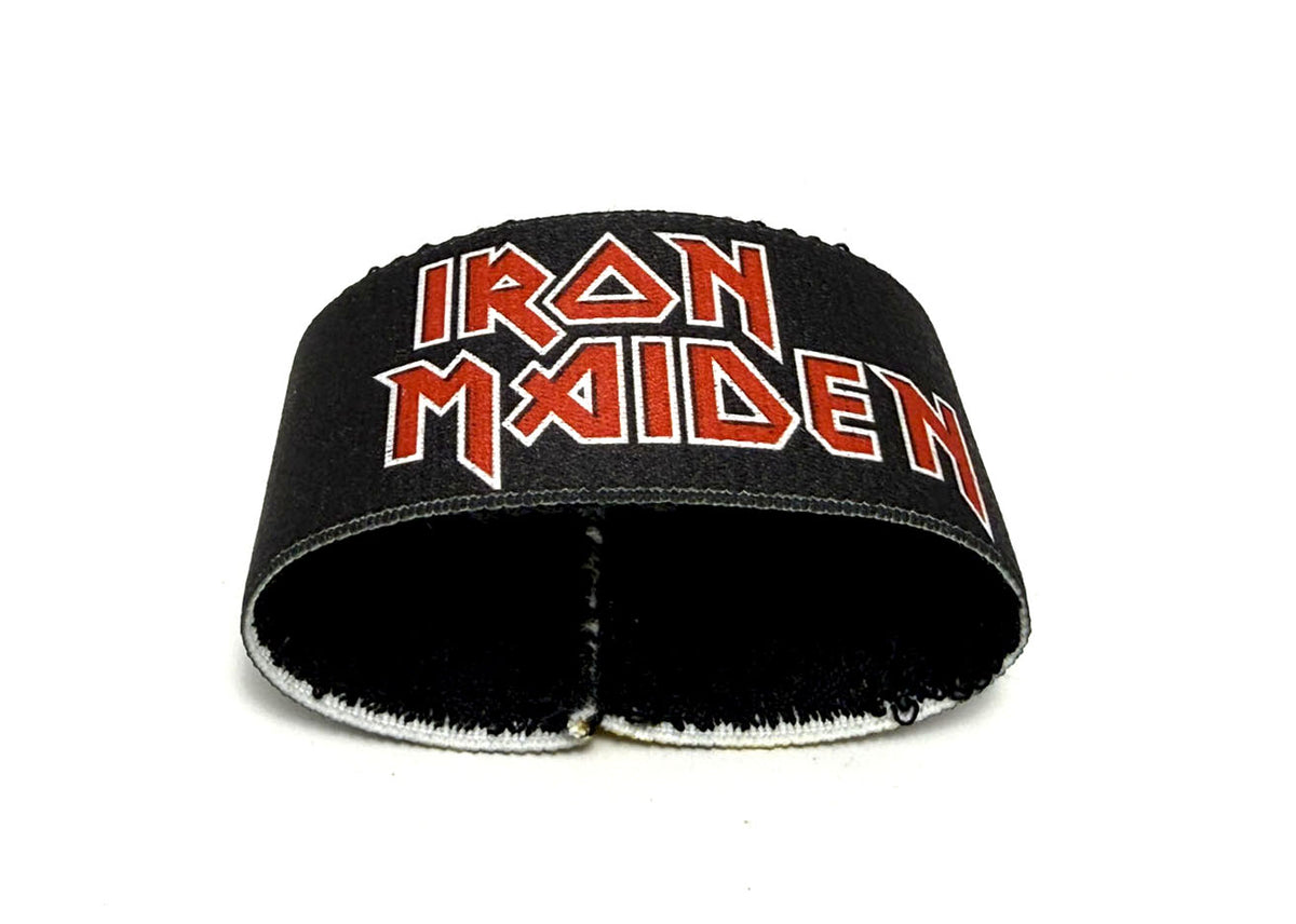Iron Maiden Eddie The Head Polsiera Polsino Bracciale Rock Elastico Tessuto con stampa logo