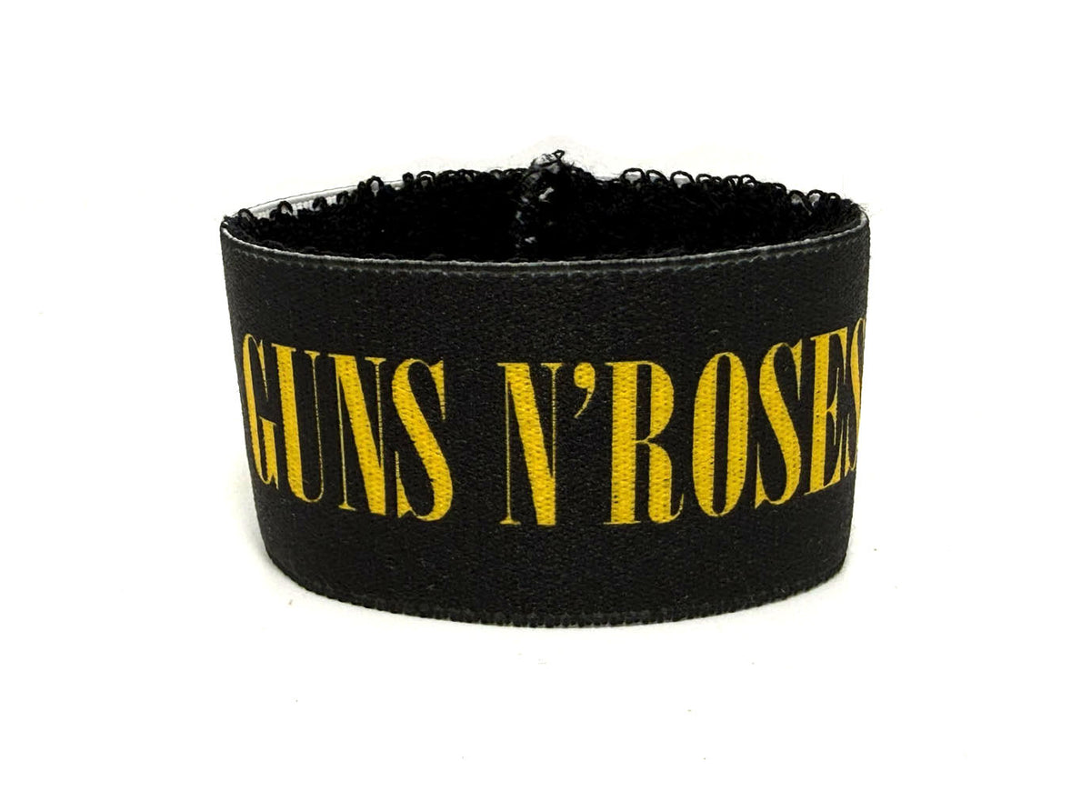 Guns N' Roses Polsiera Polsino Bracciale Rock Elastico Tessuto con stampa logo