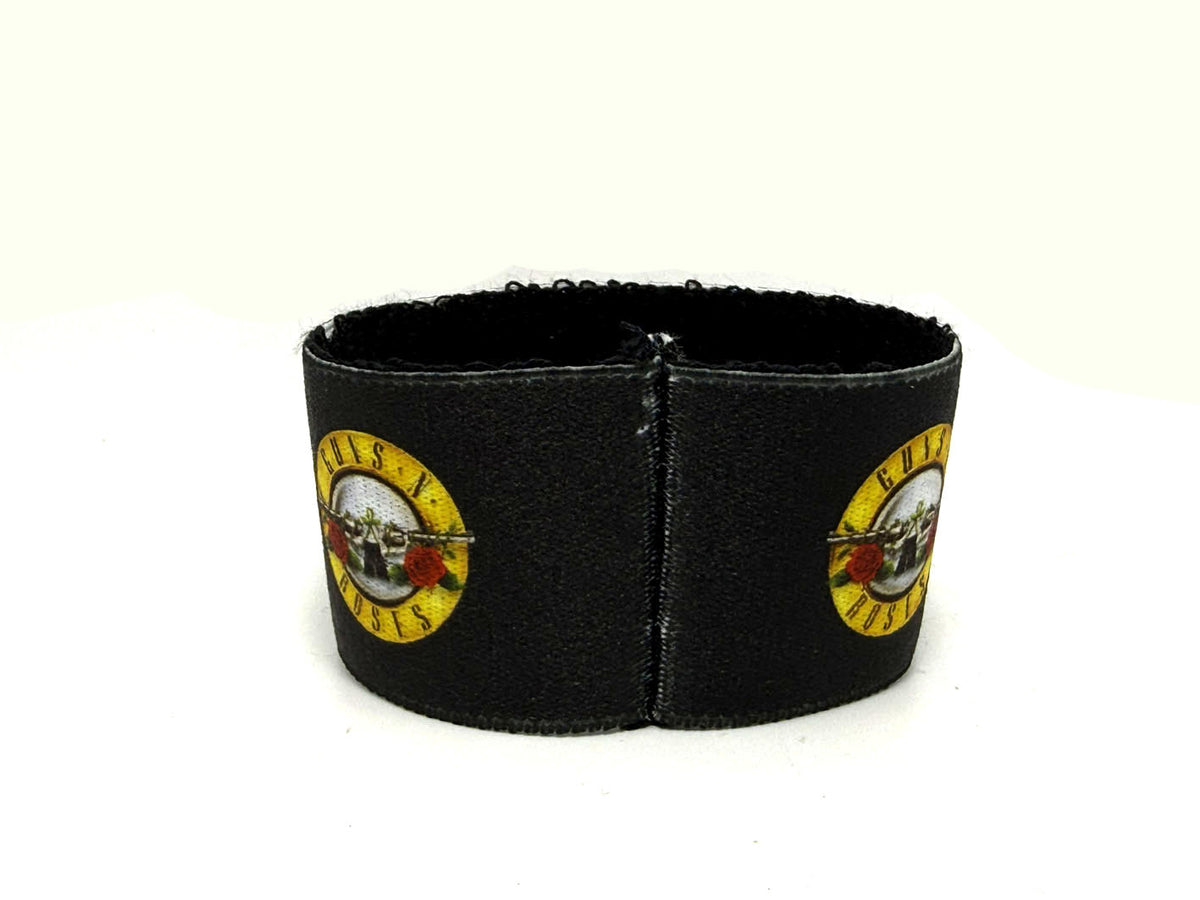 Guns N' Roses Polsiera Polsino Bracciale Rock Elastico Tessuto con stampa logo