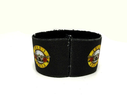 Guns N' Roses Polsiera Polsino Bracciale Rock Elastico Tessuto con stampa logo