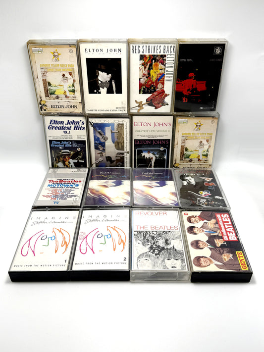 Lotto 16 Musicassette MC Beatles Elton John Paul McCartney John Lennon Rock cassette Audio Tape