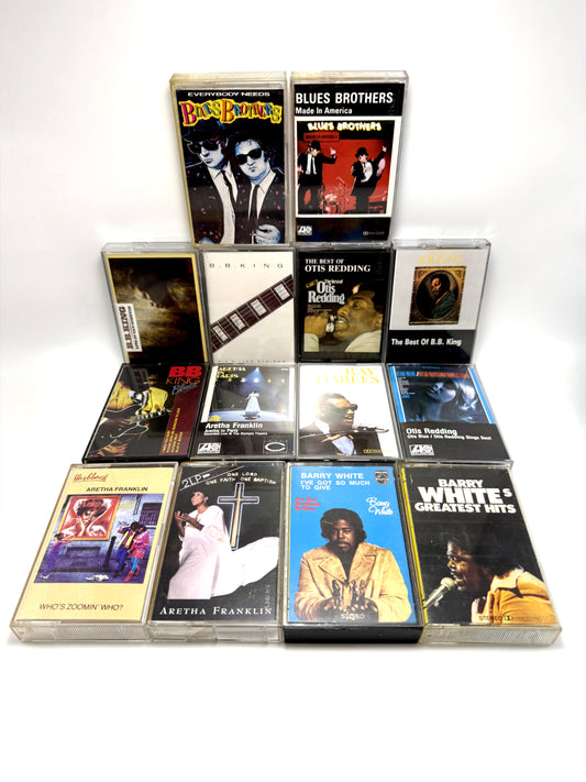 Lotto 14 Musicassette MC Blues Soul Funk Disco Black Music Vintage cassette Audio Tape
