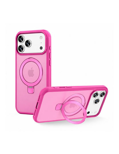 Cover rigida magnetica semitrasparente con supporto integrato Iphone 17 smartphone